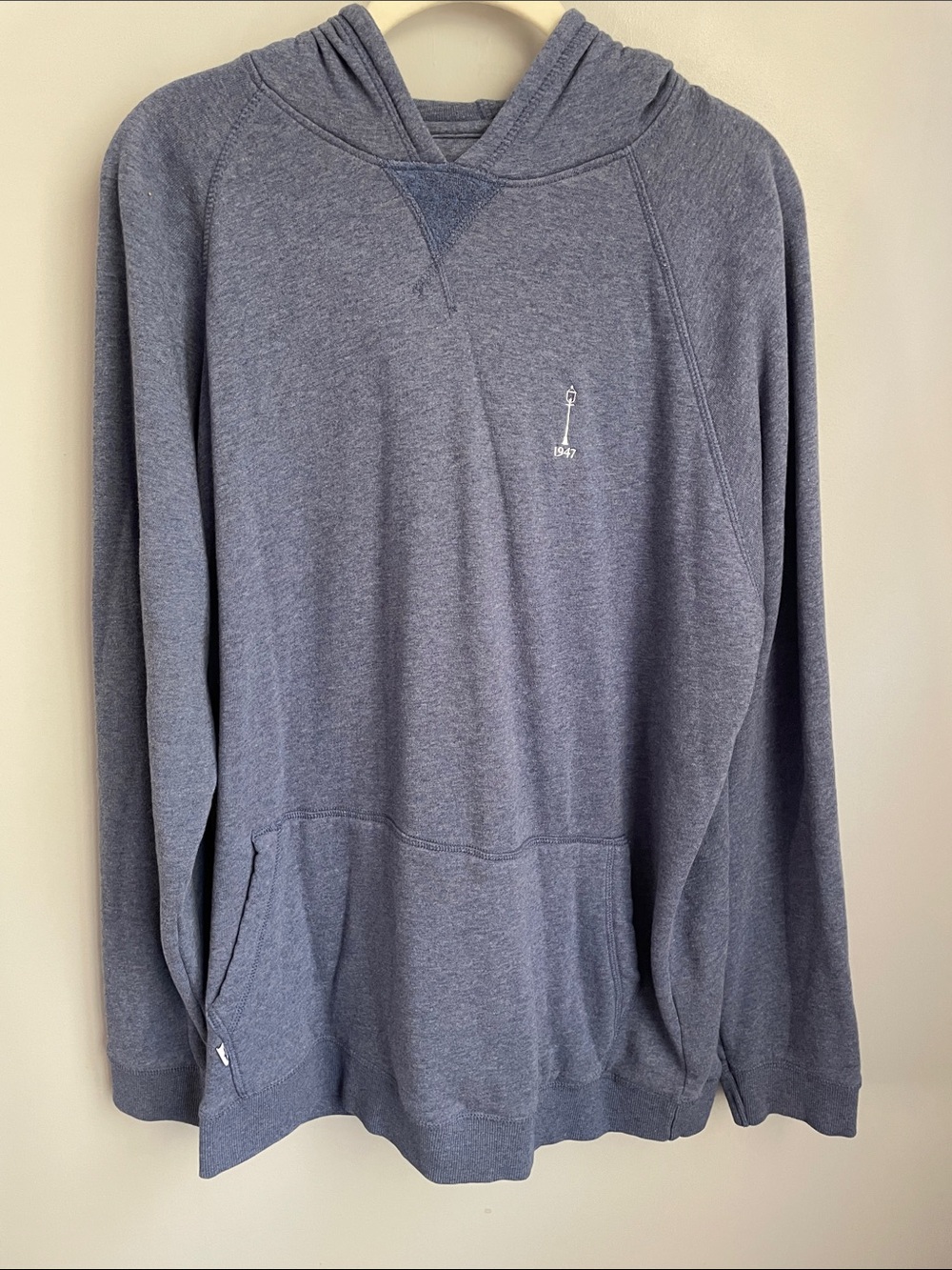 Johnnie O Heathered Hensley Wake Blue Pullover Hoodie Size Large